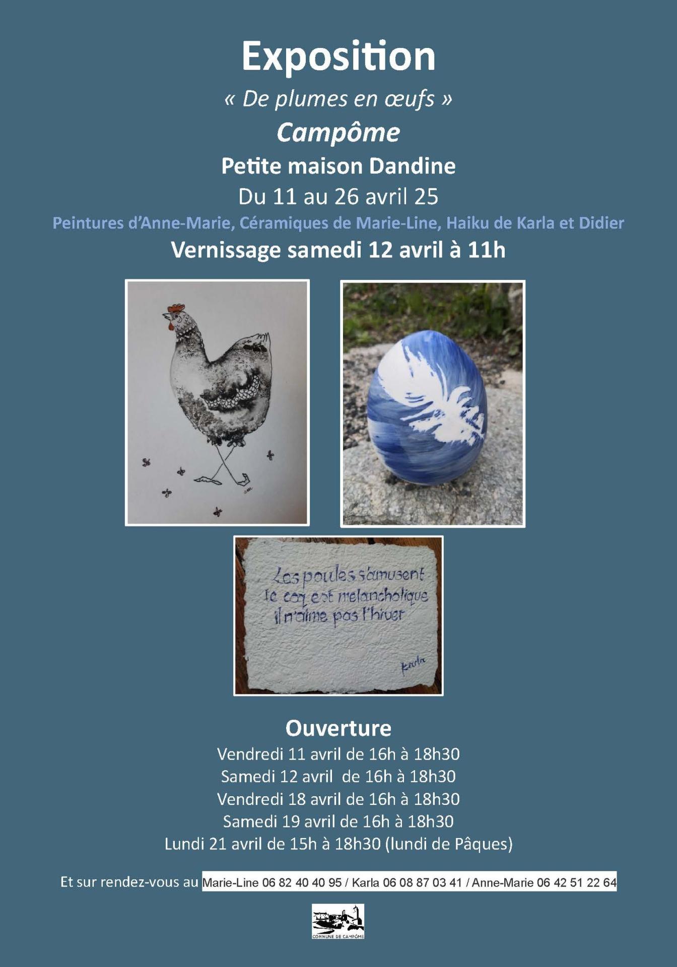 Affiche de plumes en oeufs avril 2025