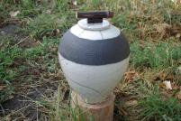Vase raku blanc bambou